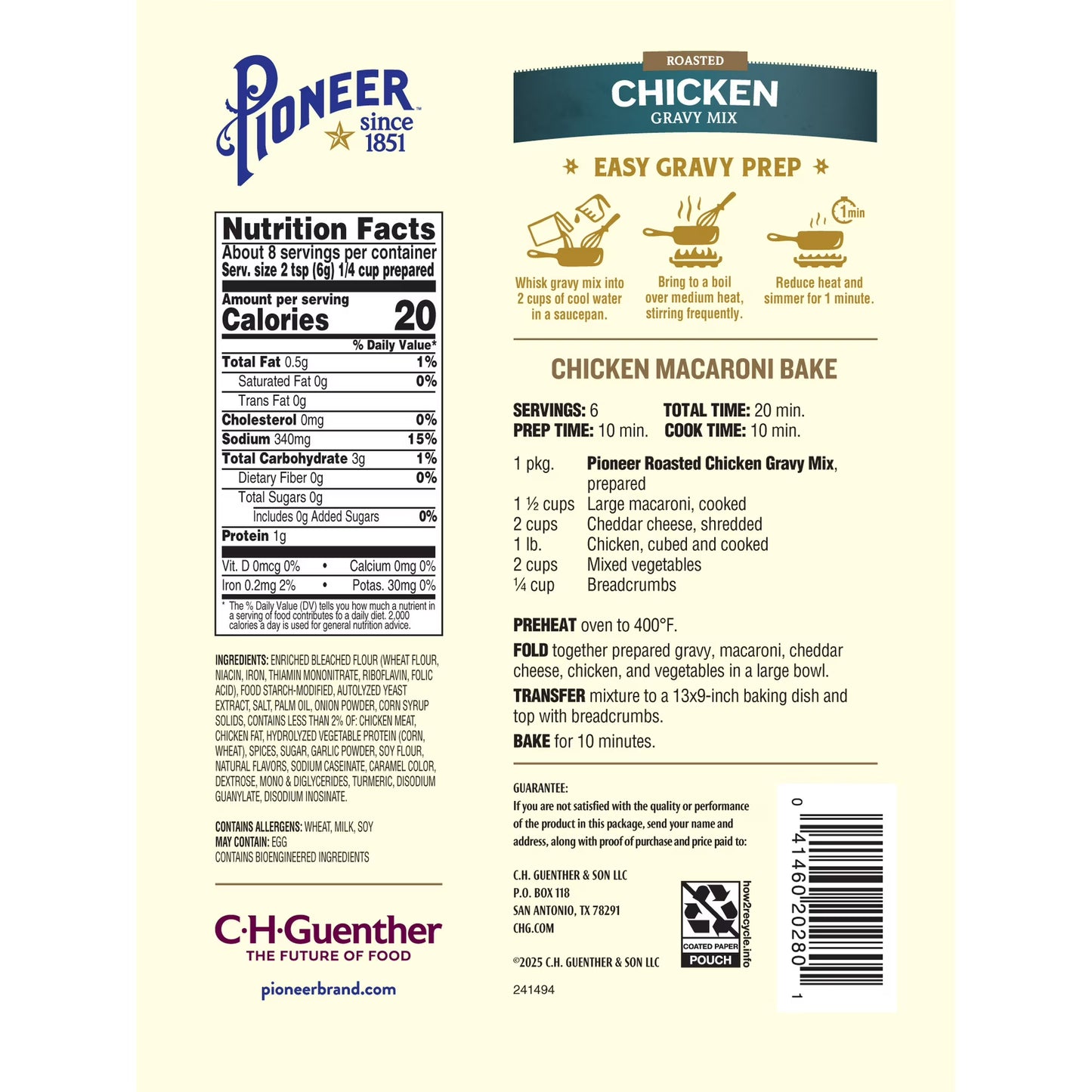 Pioneer Roasted Chicken Gravy Mix Packet, 1.67 oz - Homestyle Flavor, Made Easy!