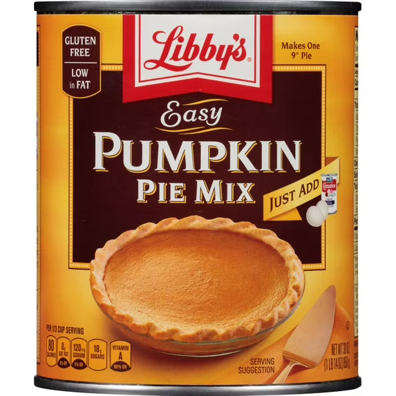 Libby's Easy Pumpkin Pie Mix, Canned Pumpkin Pie Filling, Baking One 9-inch Pumpkin Pie, 30 oz
