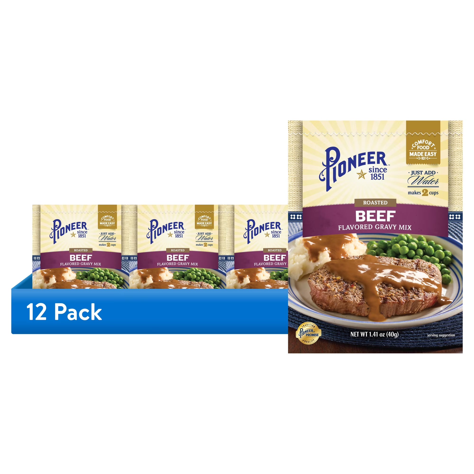 Pioneer Roasted Beef Gravy Mix Packet, 1.41 oz - Homestyle Flavor, Made Easy!