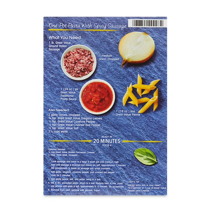 Great Value Penne Pasta, 16 oz