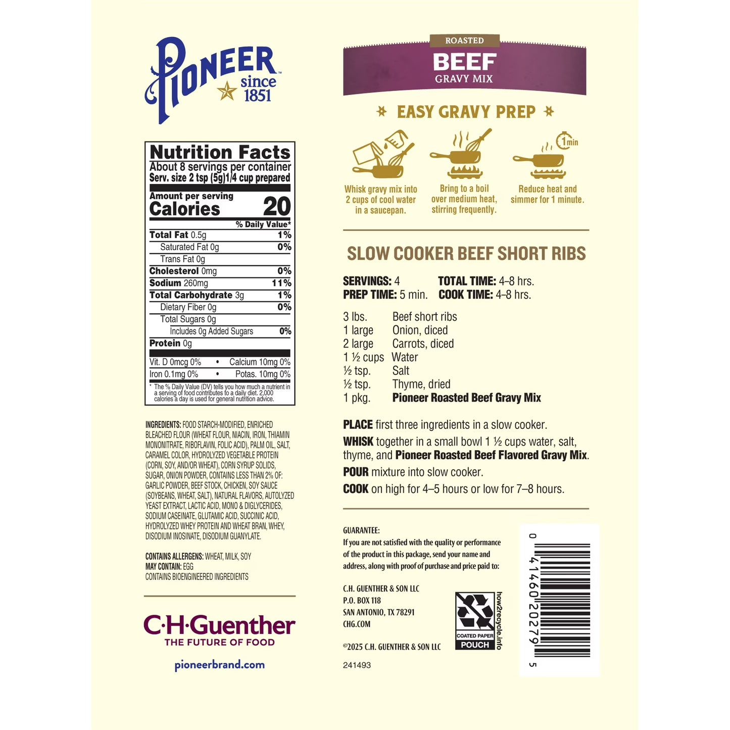 Pioneer Roasted Beef Gravy Mix Packet, 1.41 oz - Homestyle Flavor, Made Easy!