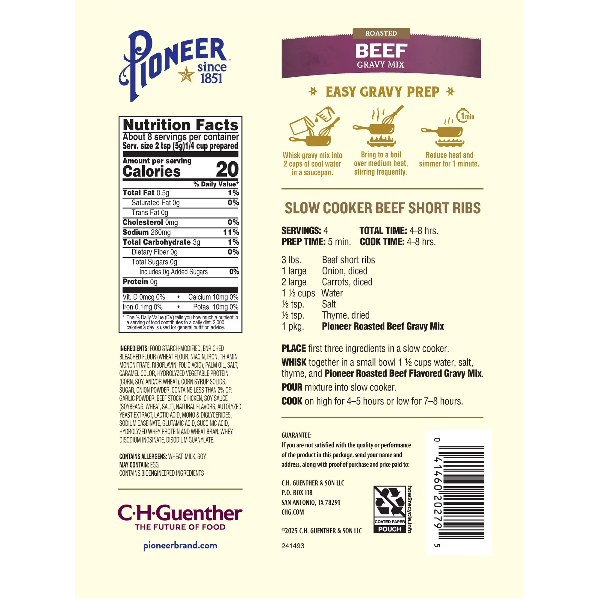 Pioneer Roasted Beef Gravy Mix Packet, 1.41 oz - Homestyle Flavor, Made Easy!