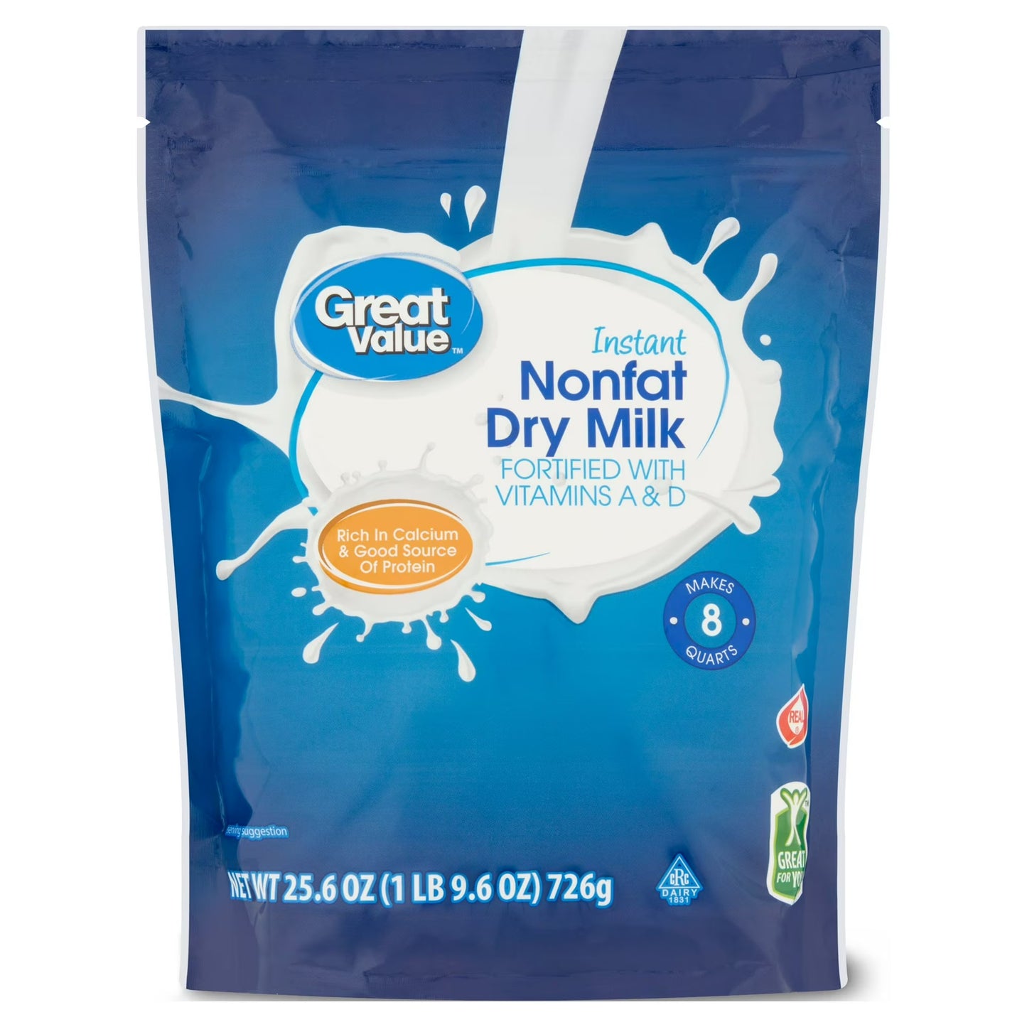 Great Value Instant Nonfat Dry Milk, 25.6 oz Bag