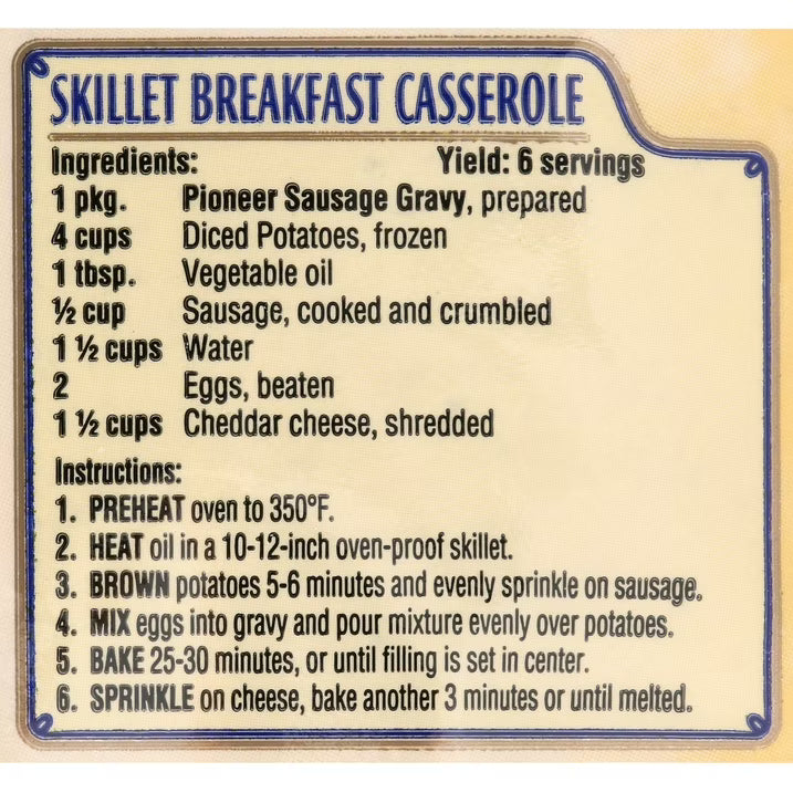 Pioneer Brand Country Sausage Gravy Mix, 2.75 oz - Makes 2 Cups