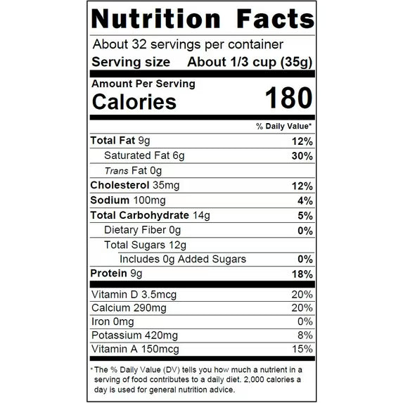 Great Value Instant Dry Whole Milk, 39.5 oz Bag, Makes 8 Quarts, 32 Servings per Container
